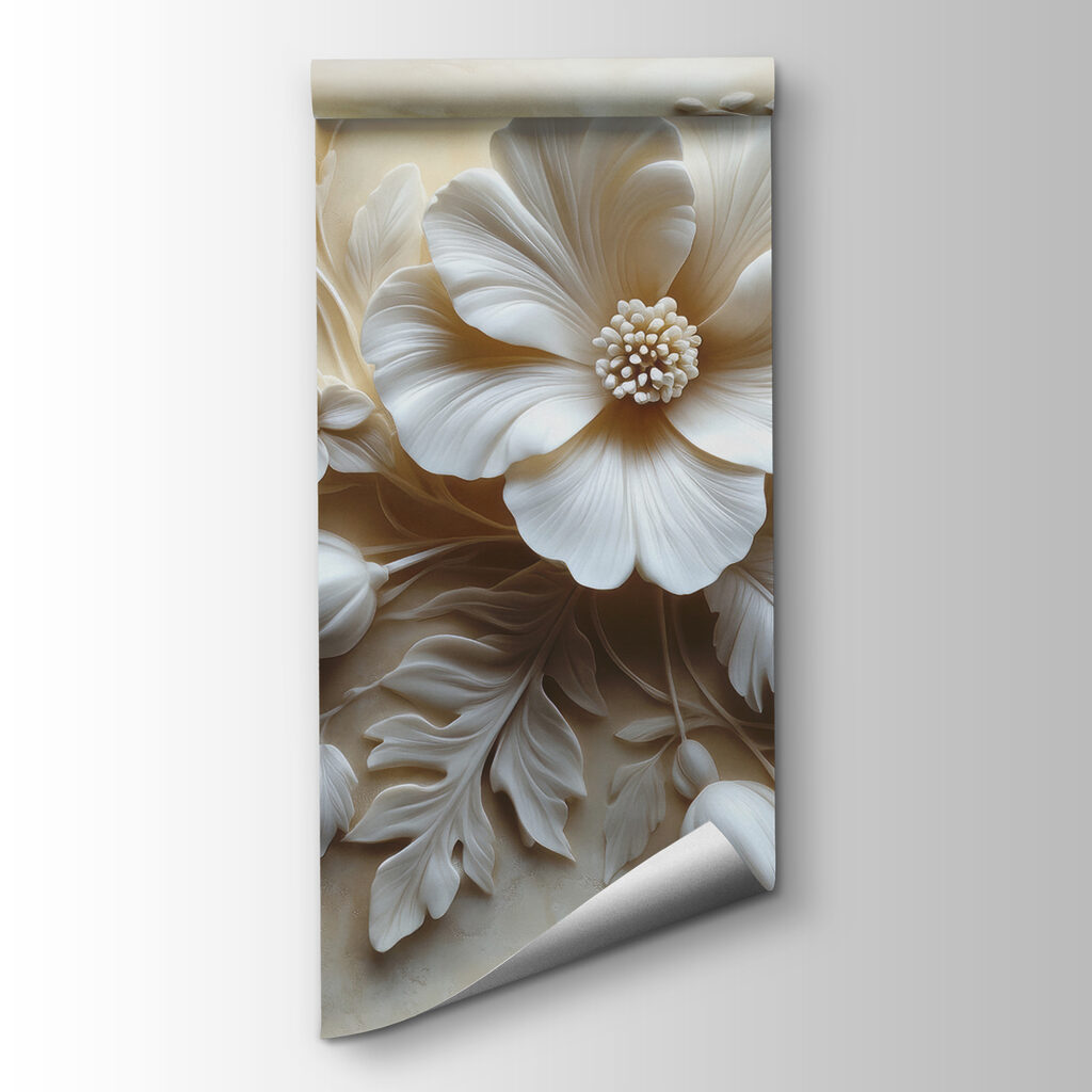 White flower and leaves