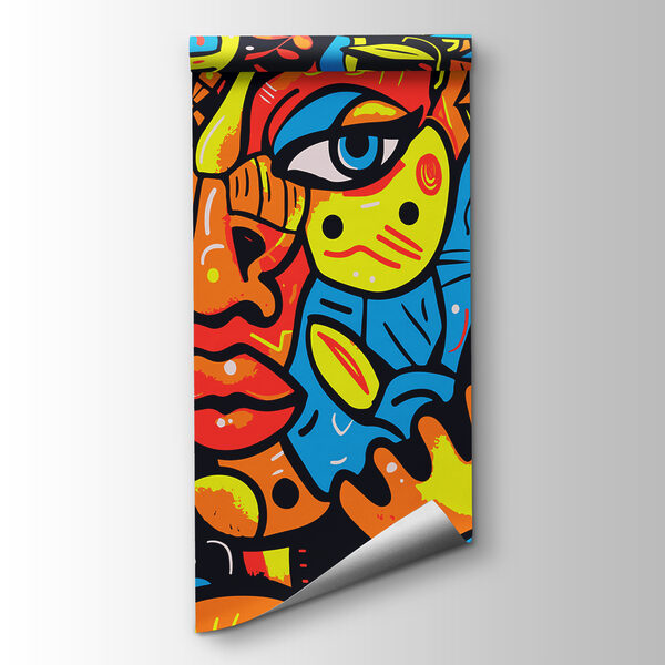 Colorful art of a face