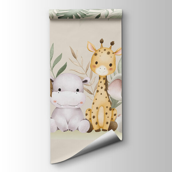 Group of animals next to leaves