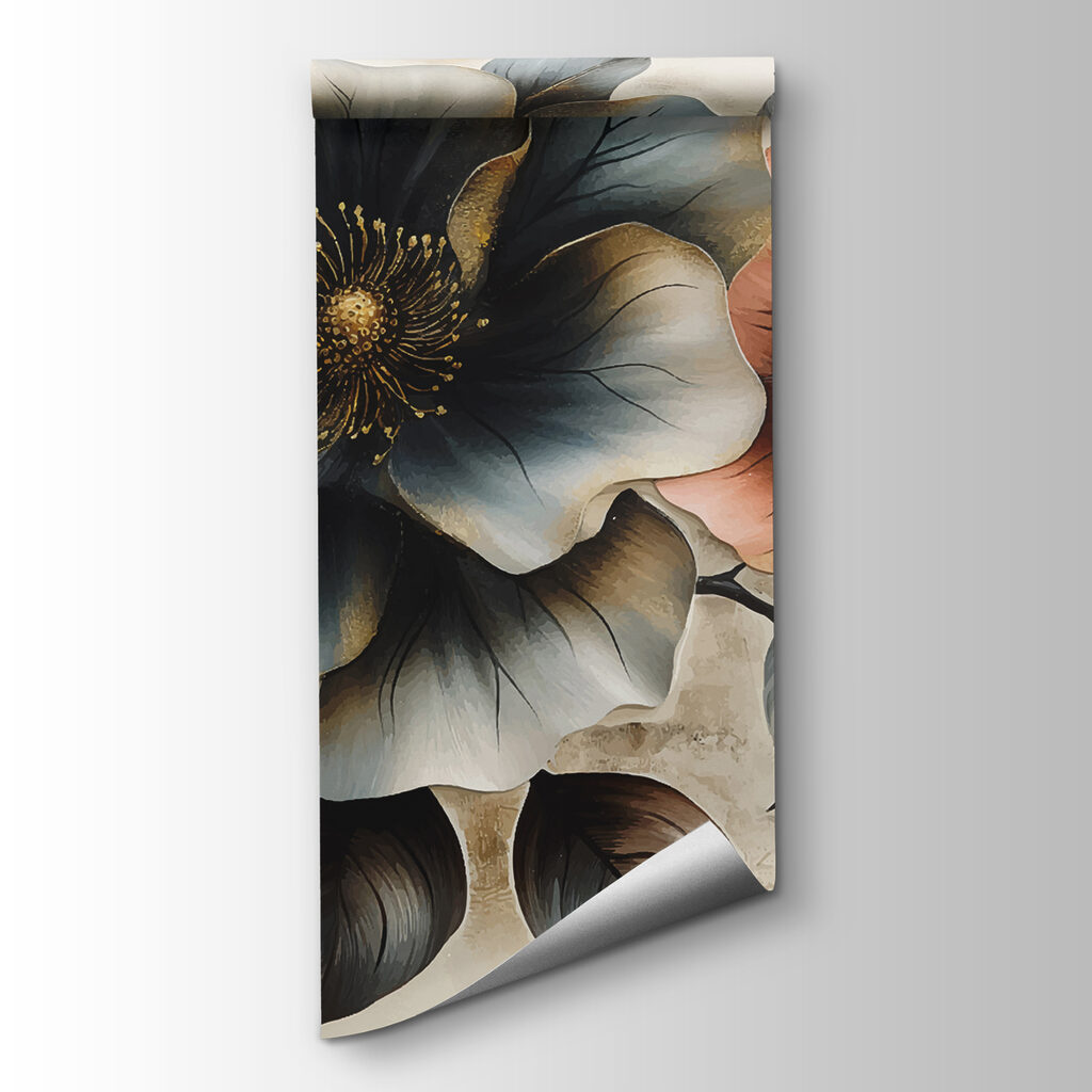 Painting of flowers on a white background Painting of flowers on a white background