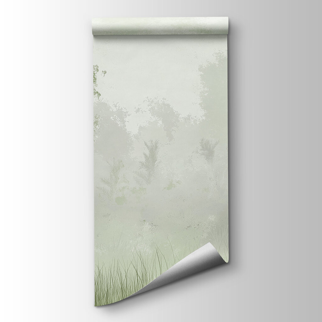 Foggy forest with trees Foggy forest with trees