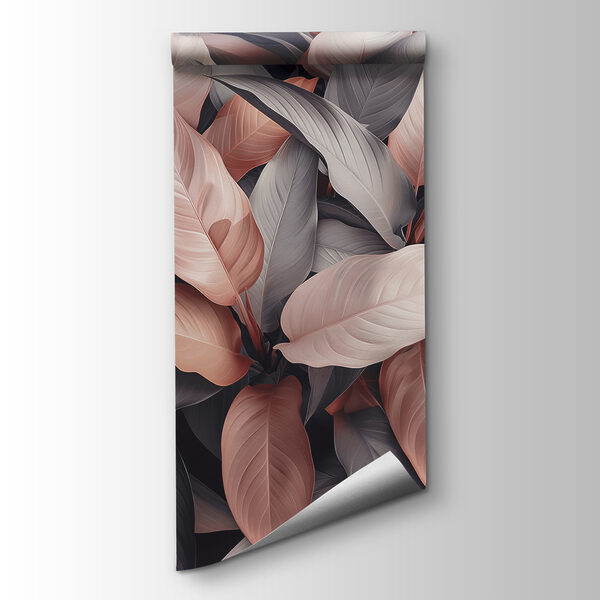 Group of leaves with pink and grey leaves