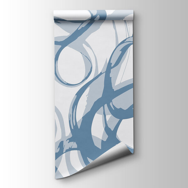 Blue and white swirls