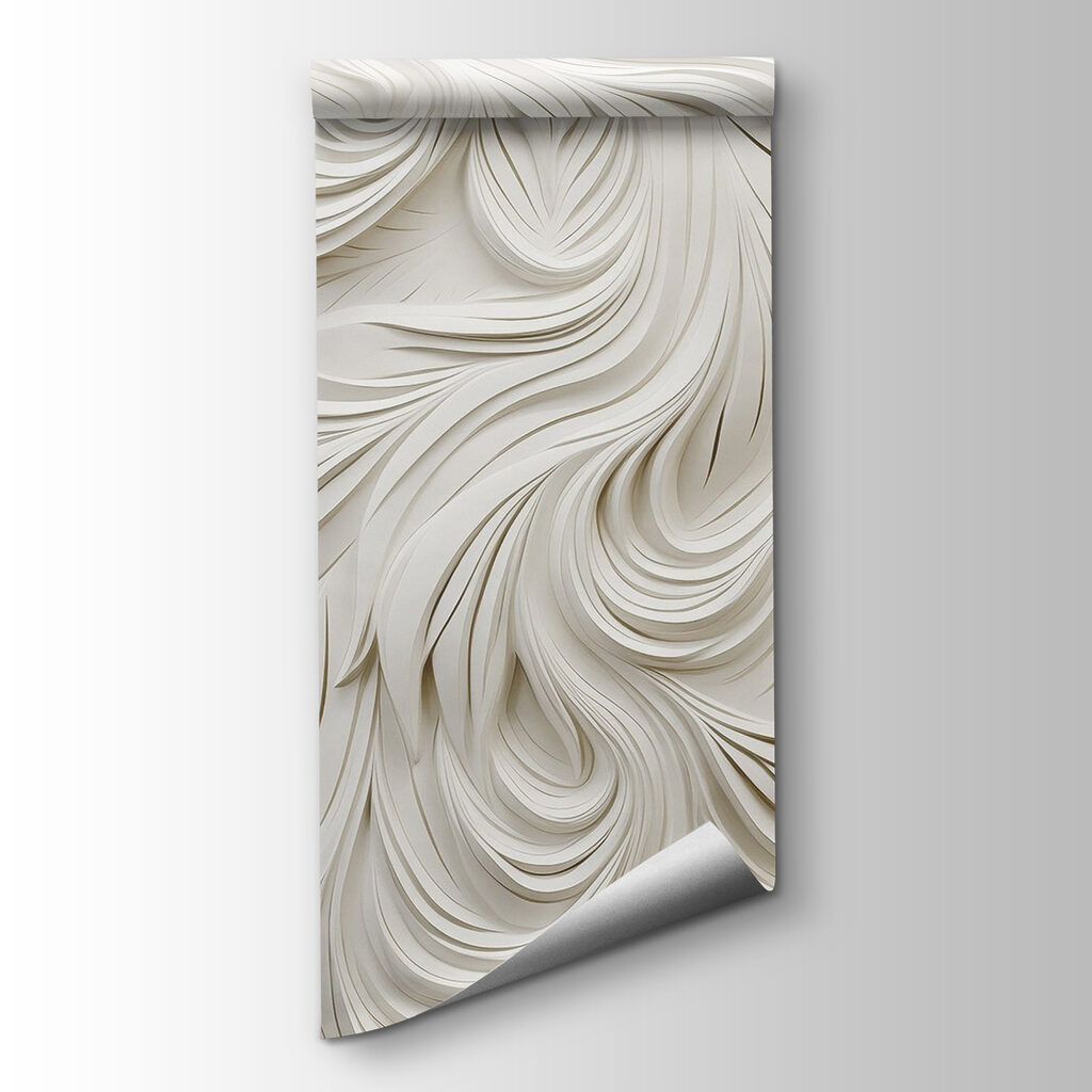 White paper cutout with wavy lines White paper cutout with wavy lines