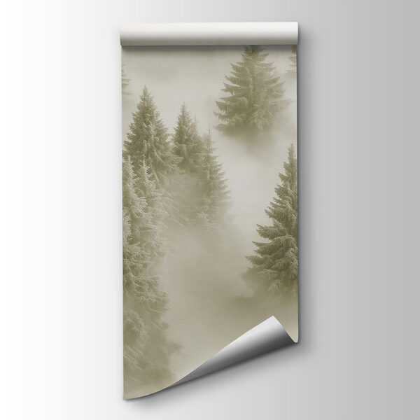 Group of trees in the fog Group of trees in the fog