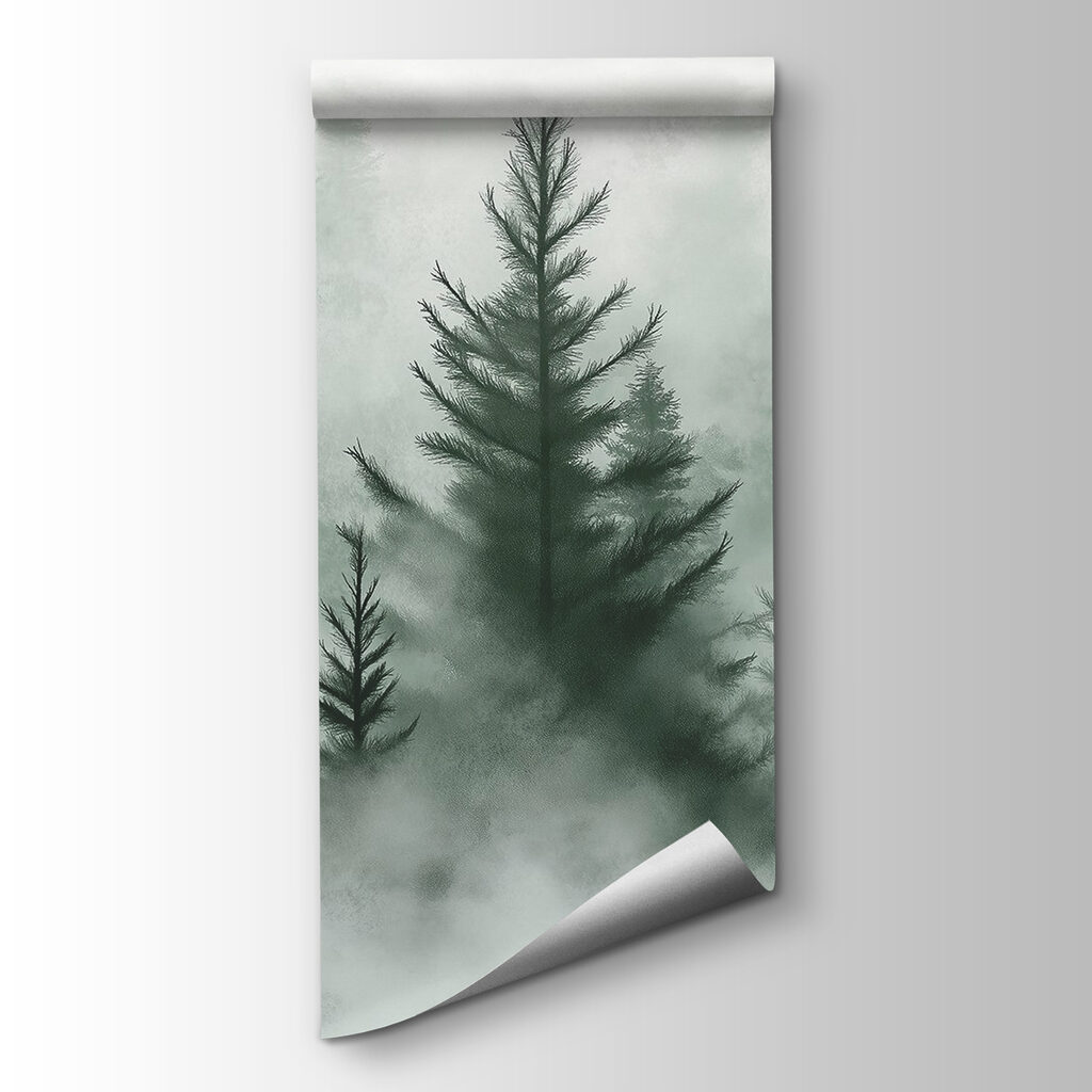 Group of trees in the fog