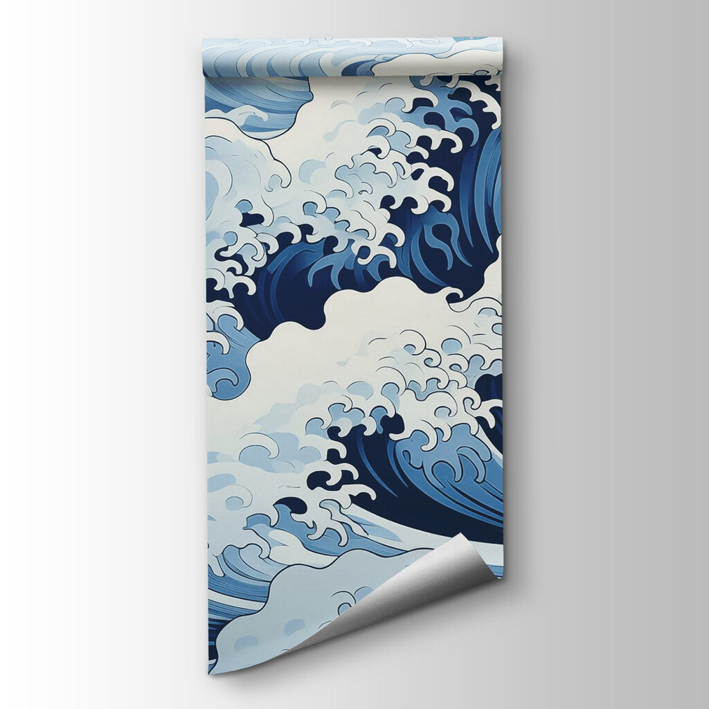 Blue and white wave pattern Blue and white wave pattern
