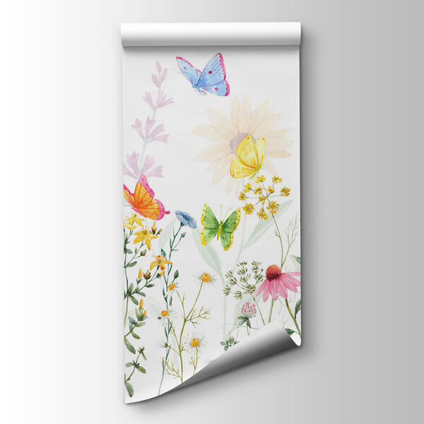 Painting of flowers and butterflies