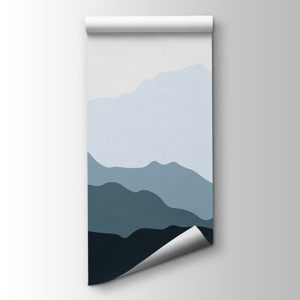 Mountain range with a white background