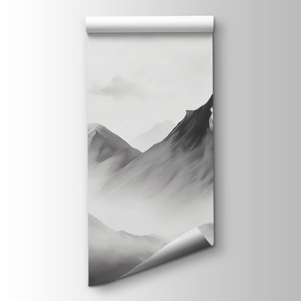 Mountain range with fog