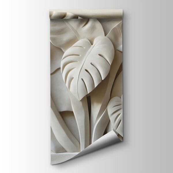 Stone carving of leaves
