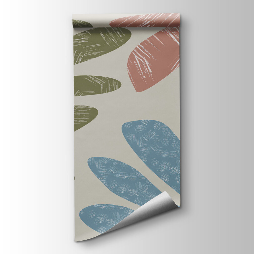 Nature-inspired leaf patterns in pastel tones