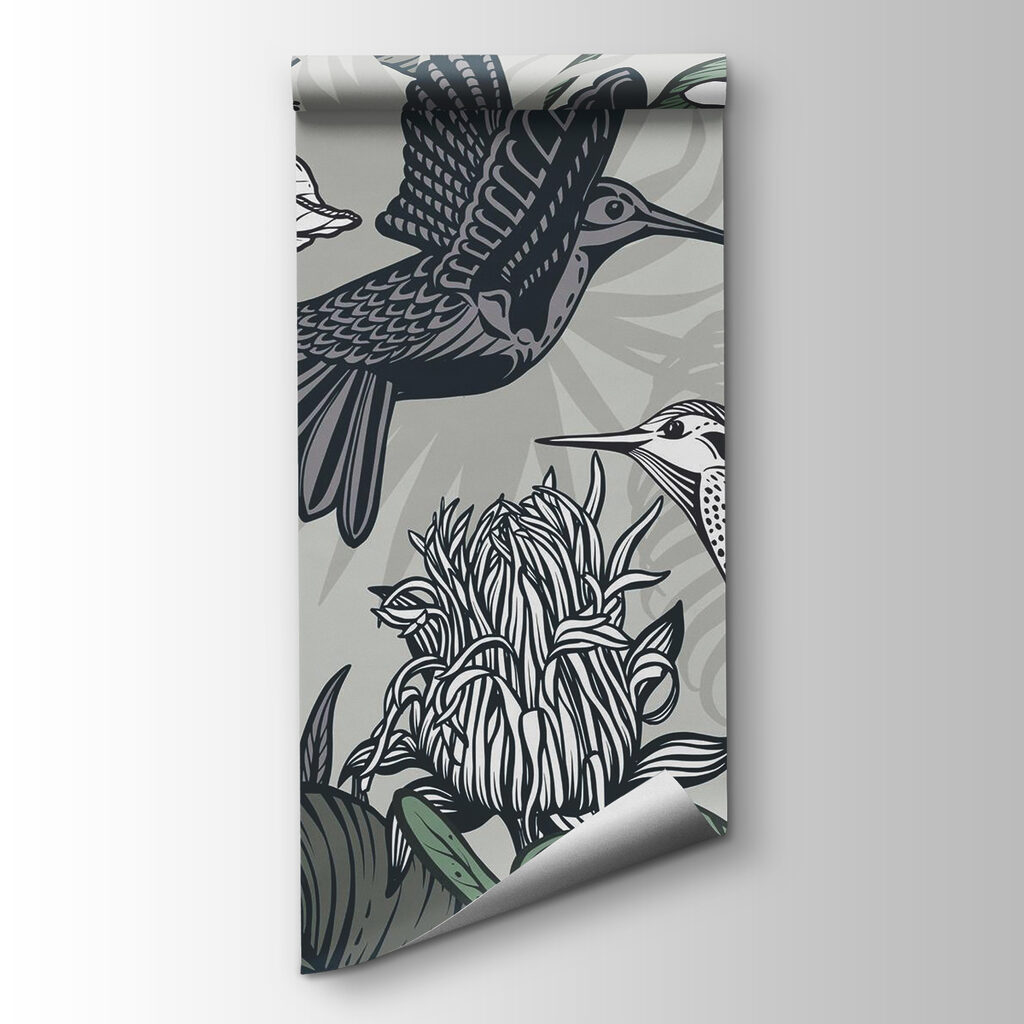 Bird flying over flowers