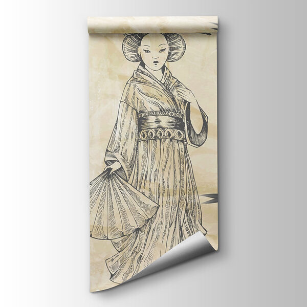 Drawing of a woman in a kimono Drawing of a woman in a kimono