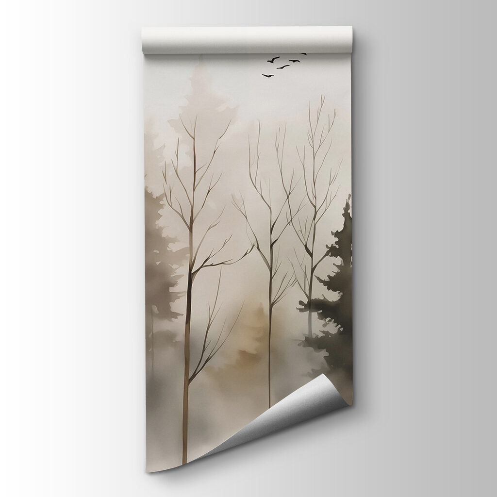 Group of trees in fog