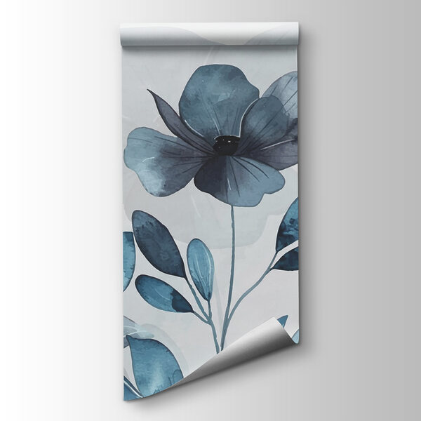 Blue flowers and leaves