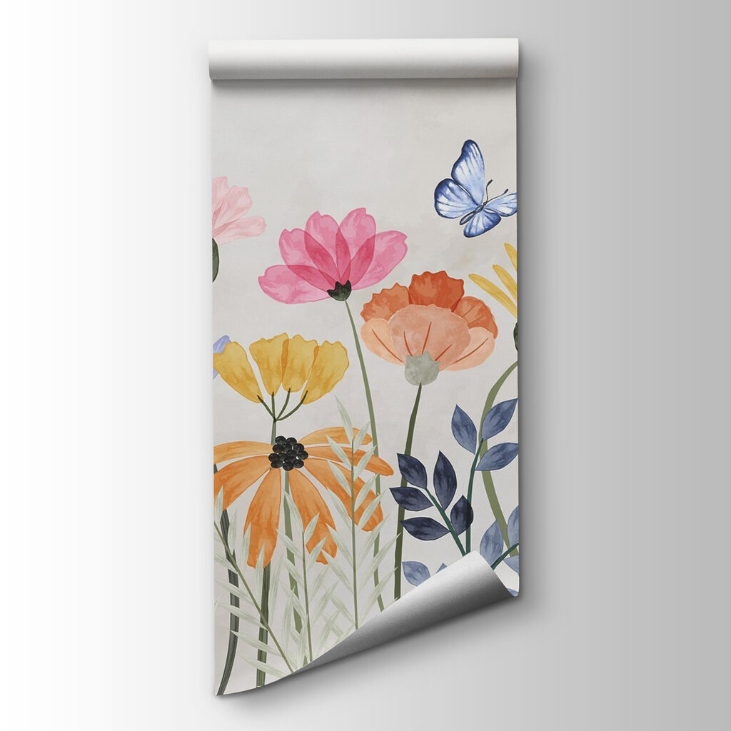 Painting of flowers and butterflies Painting of flowers and butterflies