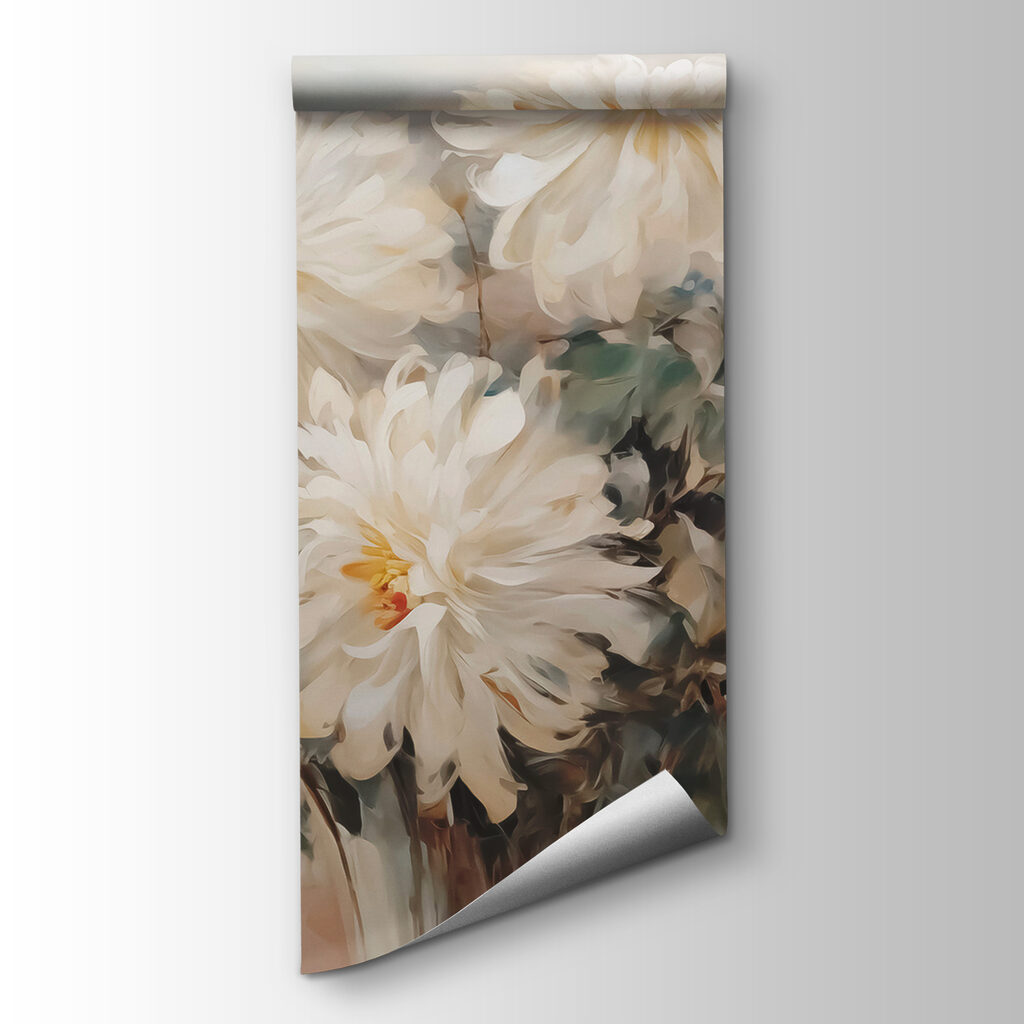 Painting of white flowers Painting of white flowers