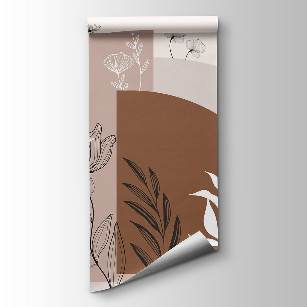 Graphic design of flowers and leaves