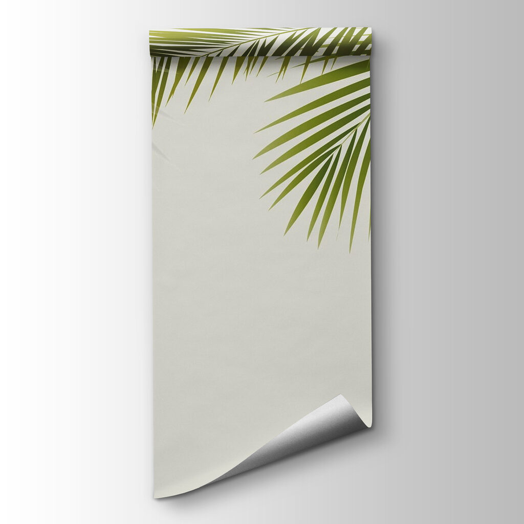 Green leaves on a white background