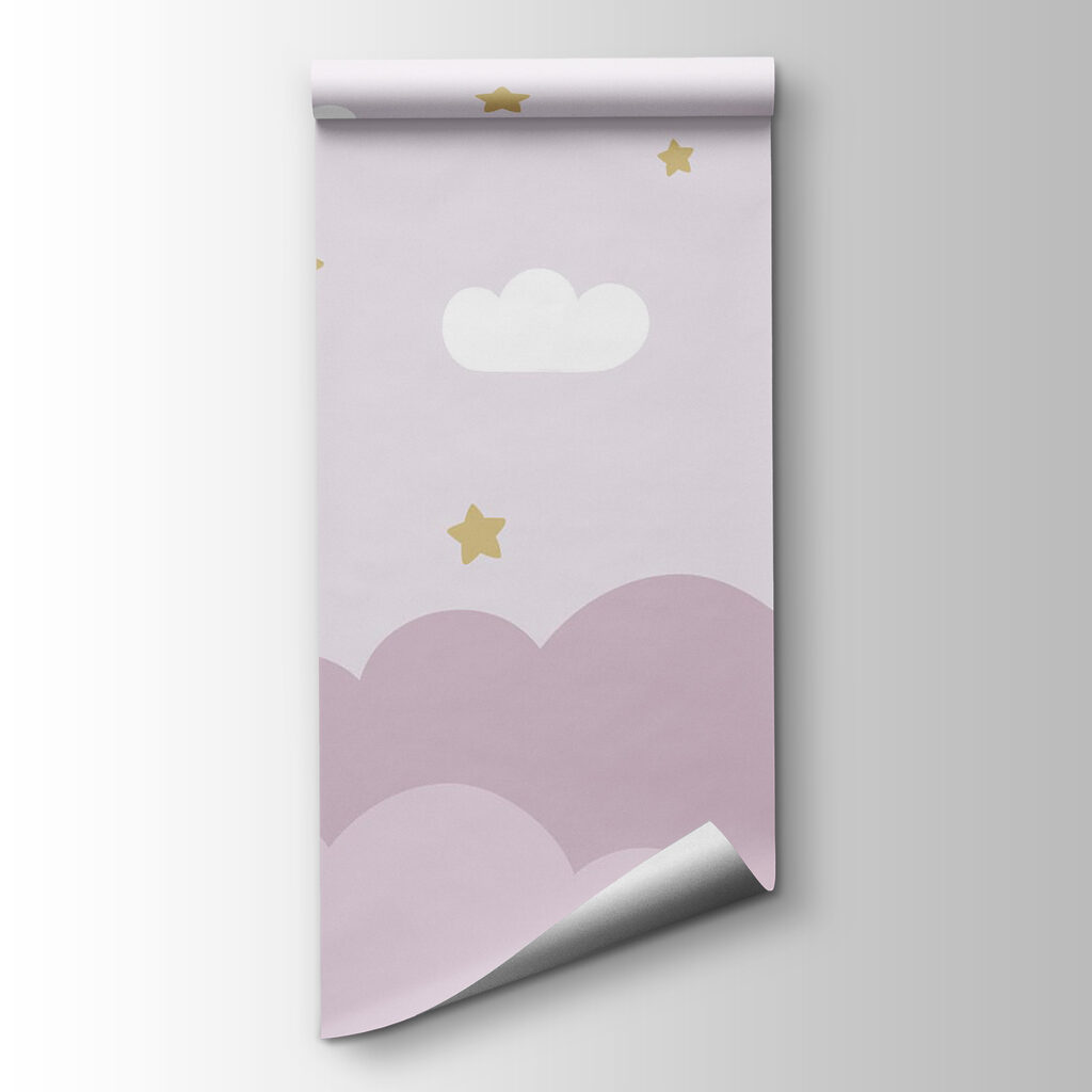 Cartoon elephant and moon in a balloon