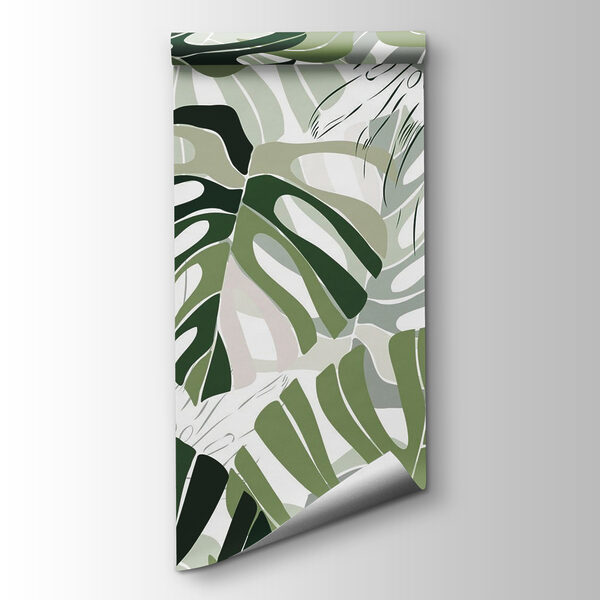 Pattern of leaves on a white background