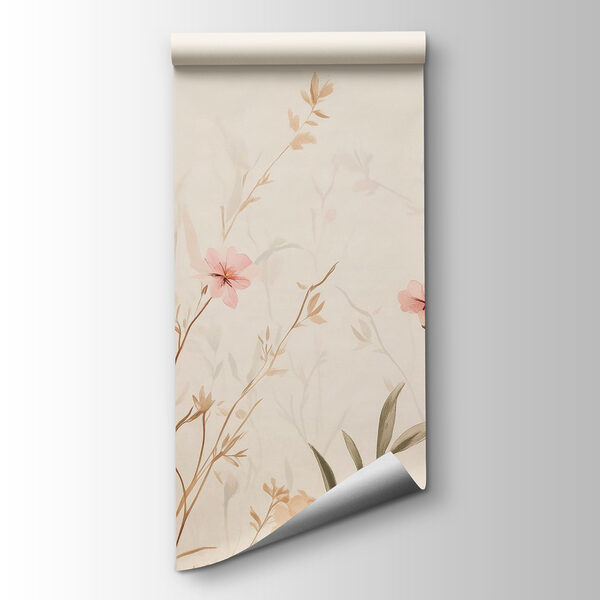 Wallpaper with flowers and leaves Wallpaper with flowers and leaves