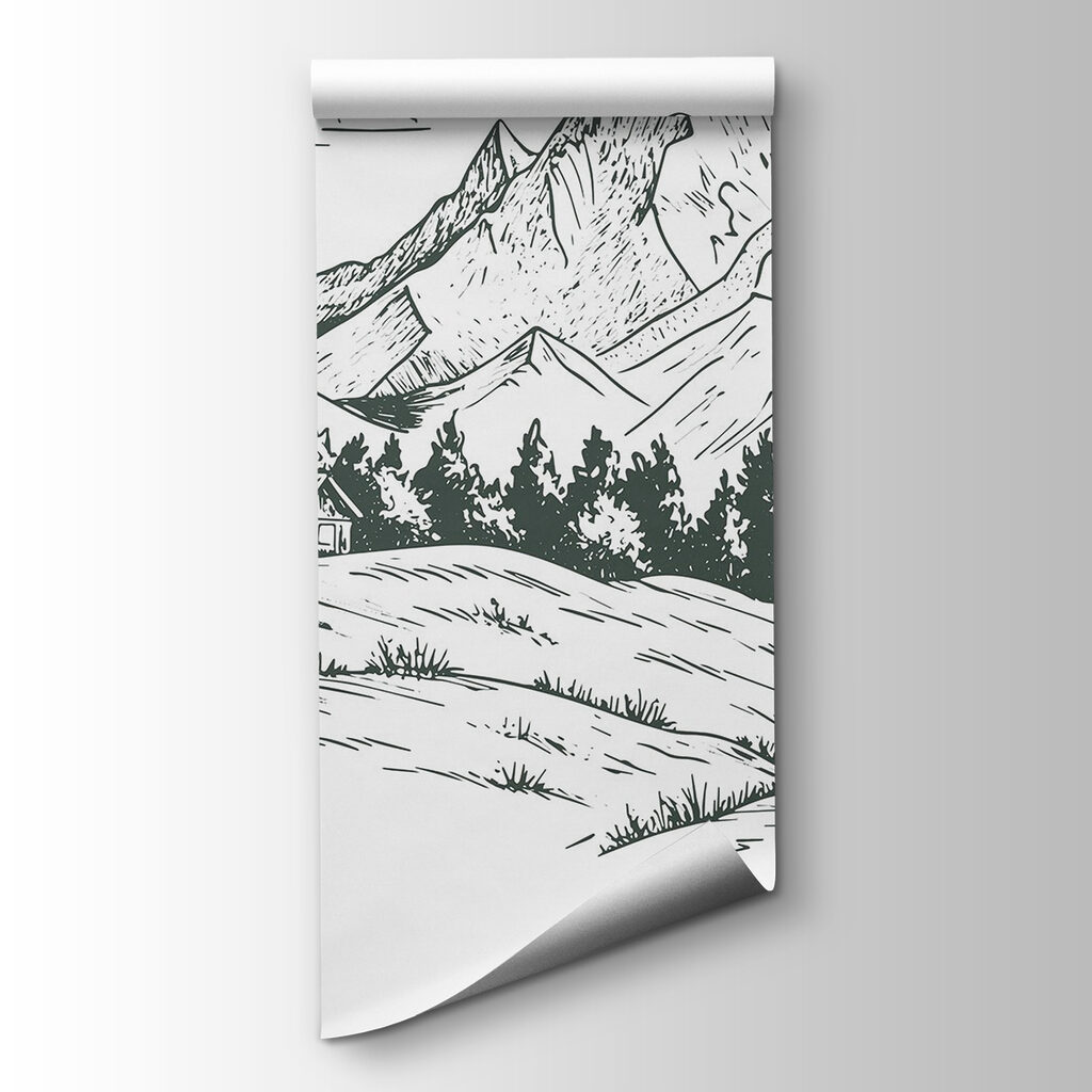 Landscape with trees and a house