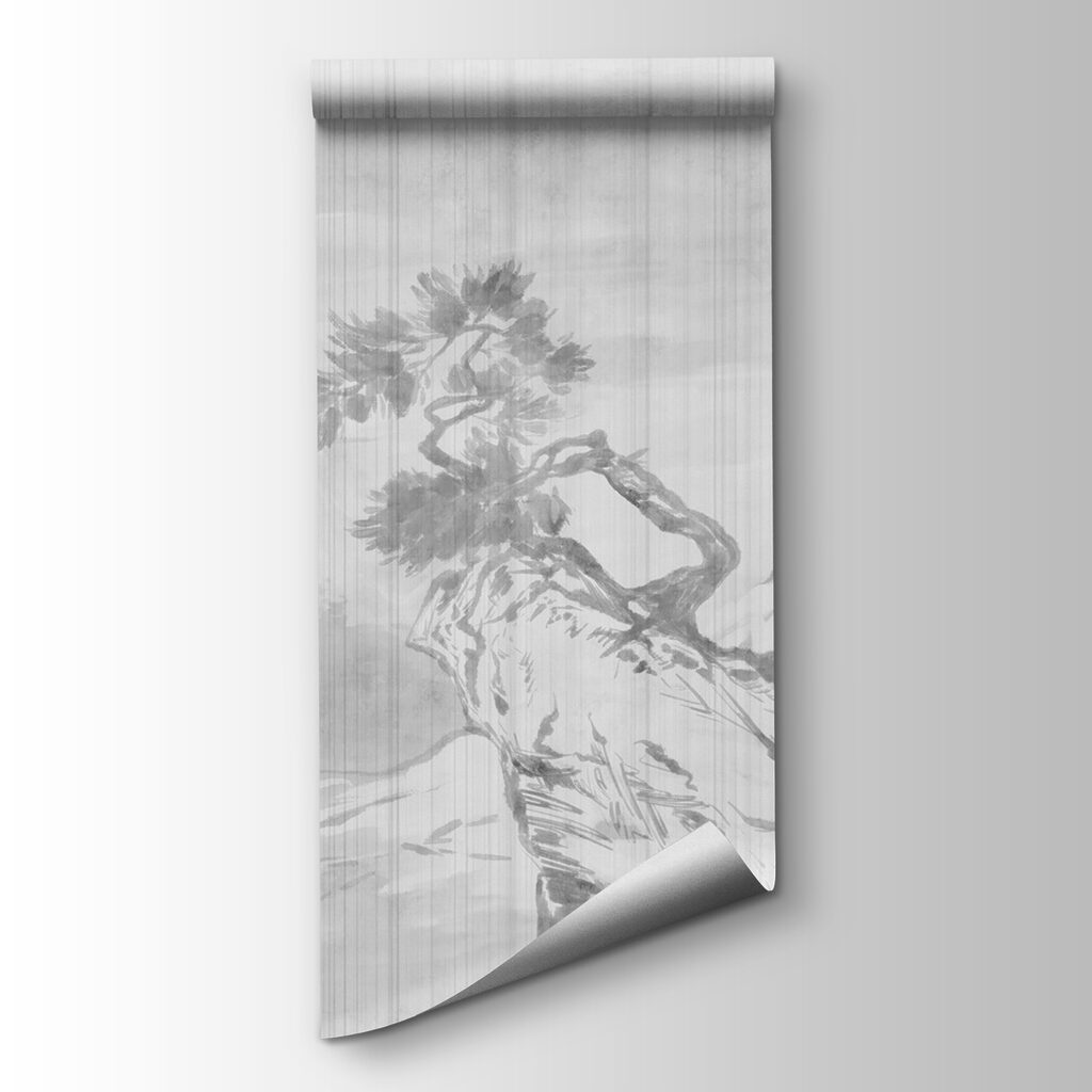 Painting of a tree on a rock Painting of a tree on a rock