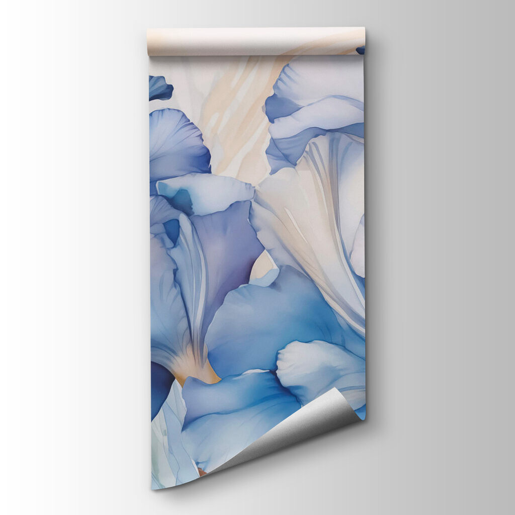 Delicate blues and whites intertwine beautifully