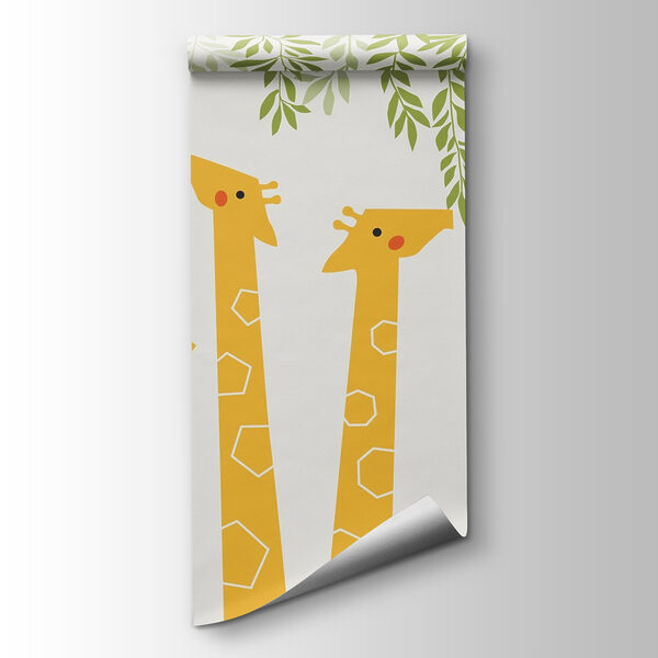 Group of giraffes with leaves Group of giraffes with leaves