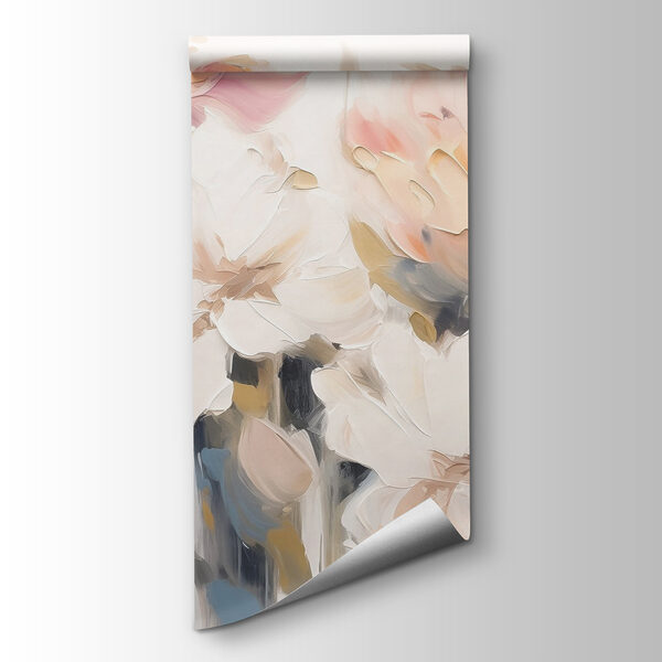 Painting of flowers on a white surface