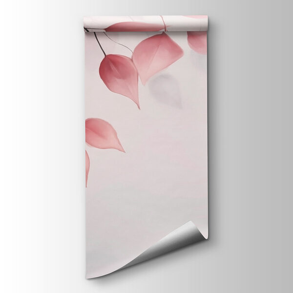 Pink and grey leaves on branches