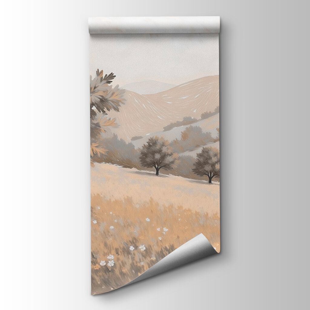 Landscape with trees and hills