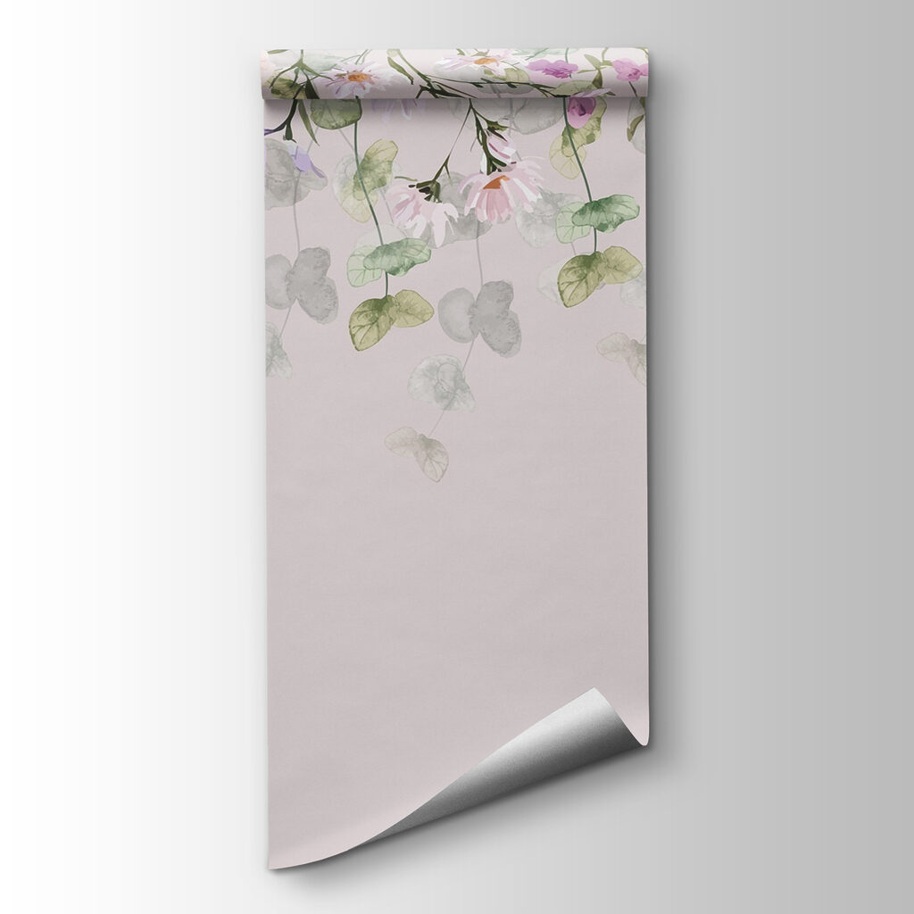 Group of flowers and leaves