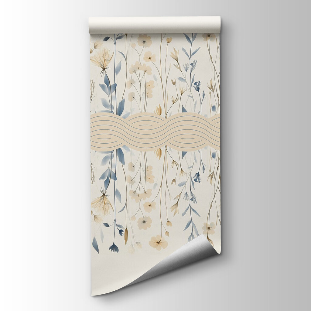 Floral pattern with blue and white flowers Floral pattern with blue and white flowers