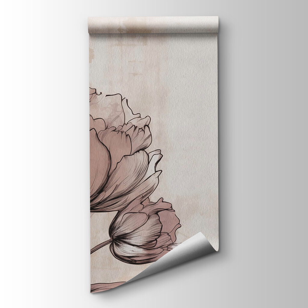 Drawing of flowers on a white background Drawing of flowers on a white background