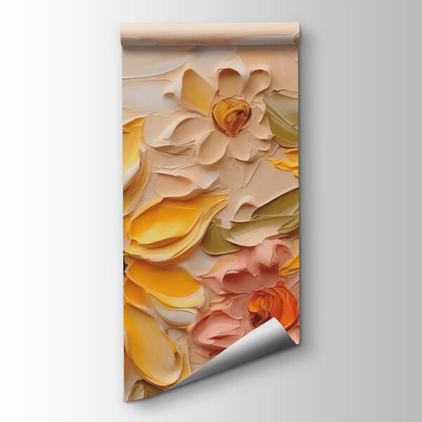 Painting of flowers on a wall Painting of flowers on a wall