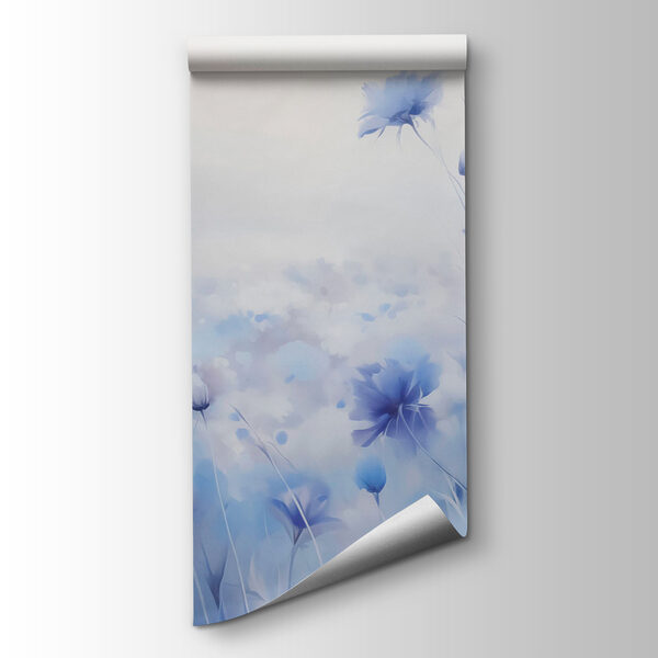 Field of flowers with a cloudy sky