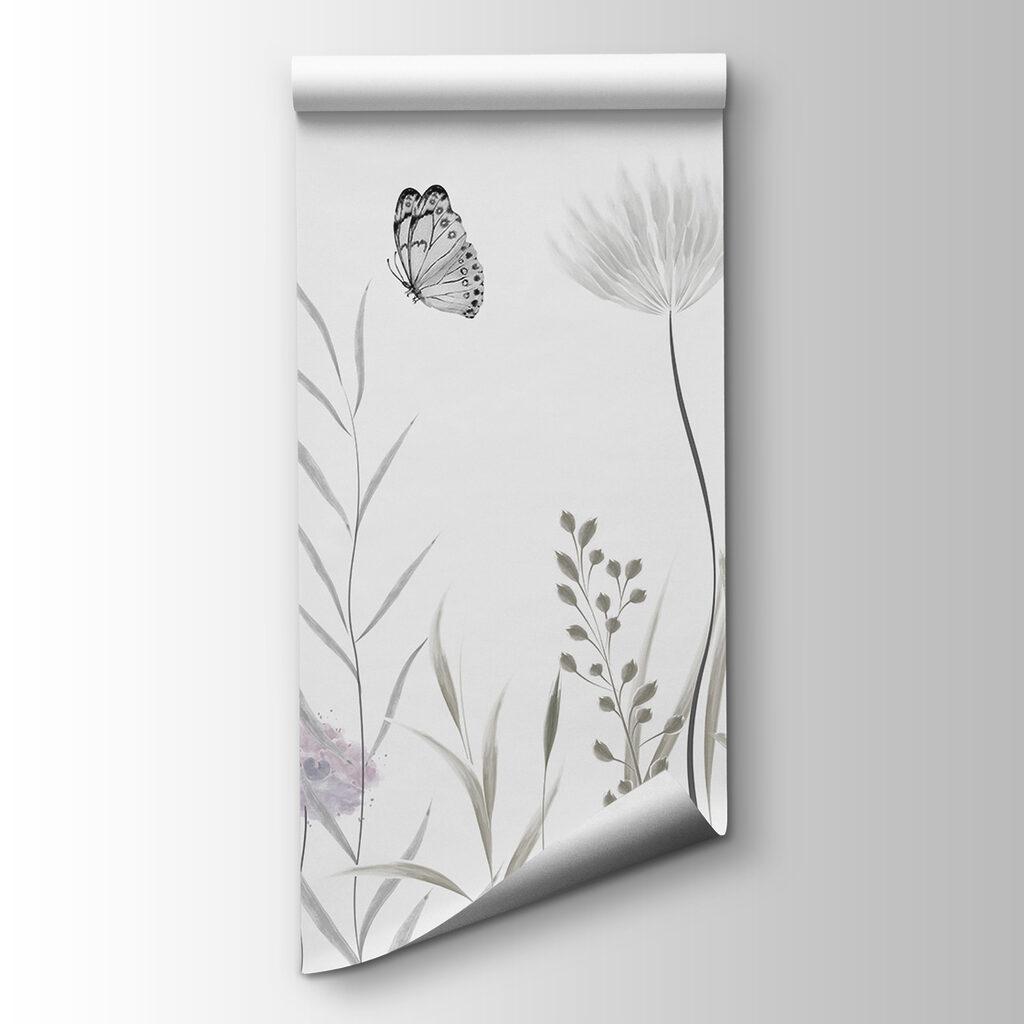 Butterflies flying over flowers