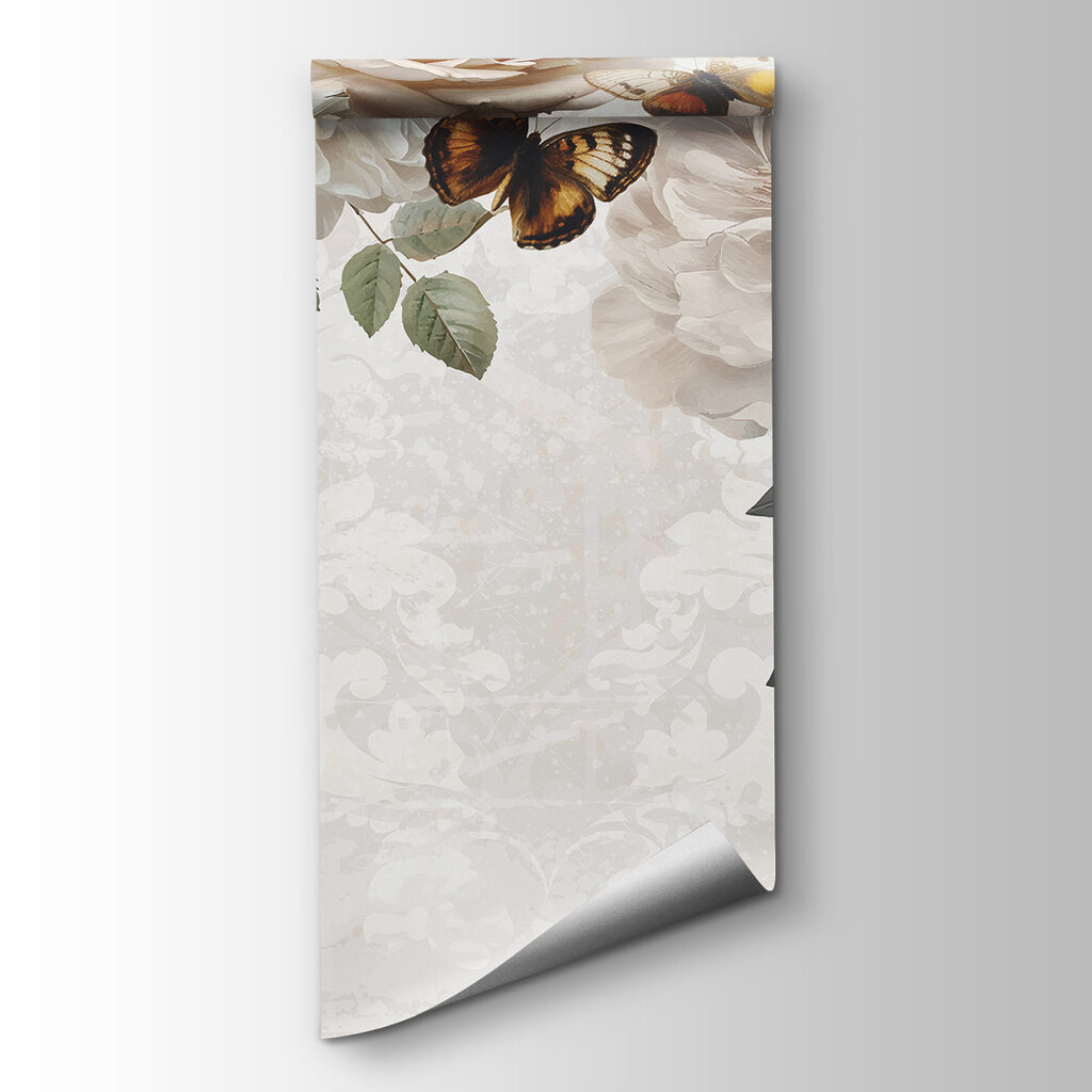 Group of flowers with butterflies