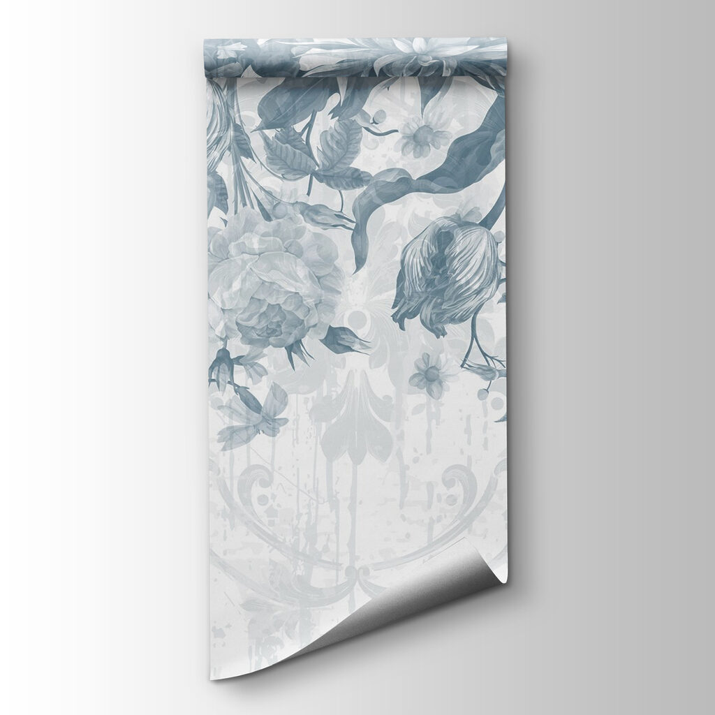 Delicate floral pattern in cool tones