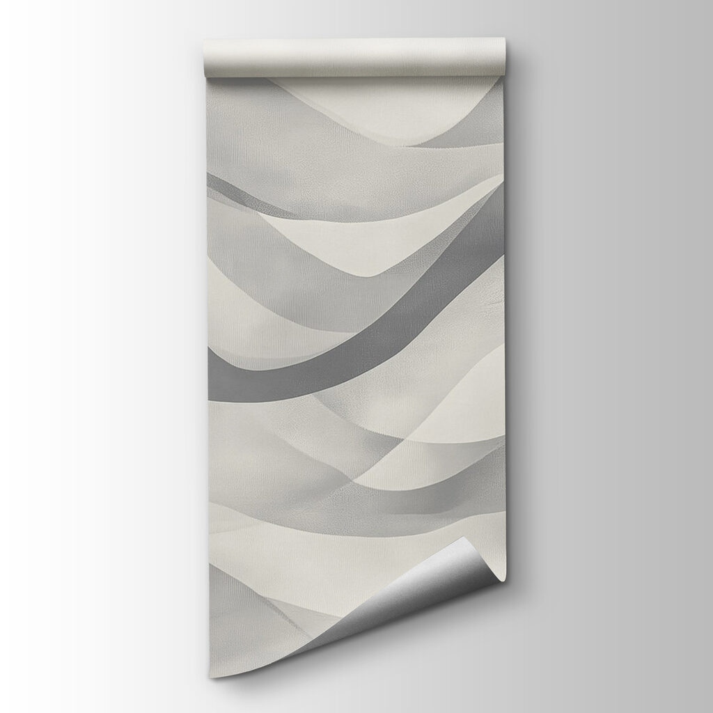 Grey and white background with wavy lines
