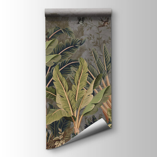 Wallpaper with a tropical forest Wallpaper with a tropical forest