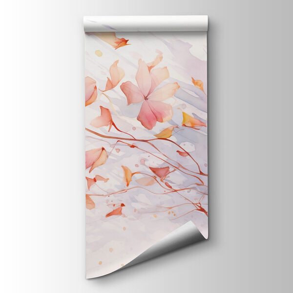 Watercolor of flowers and leaves