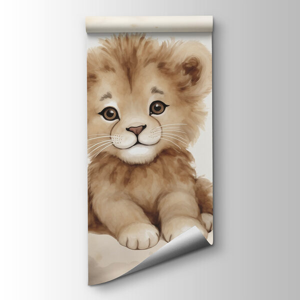 Watercolor of a lion cub