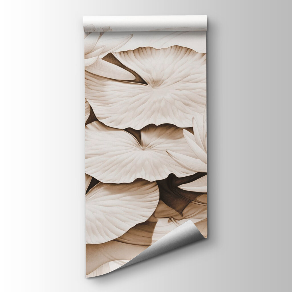 Drawing of lily pads and water lilies Drawing of lily pads and water lilies