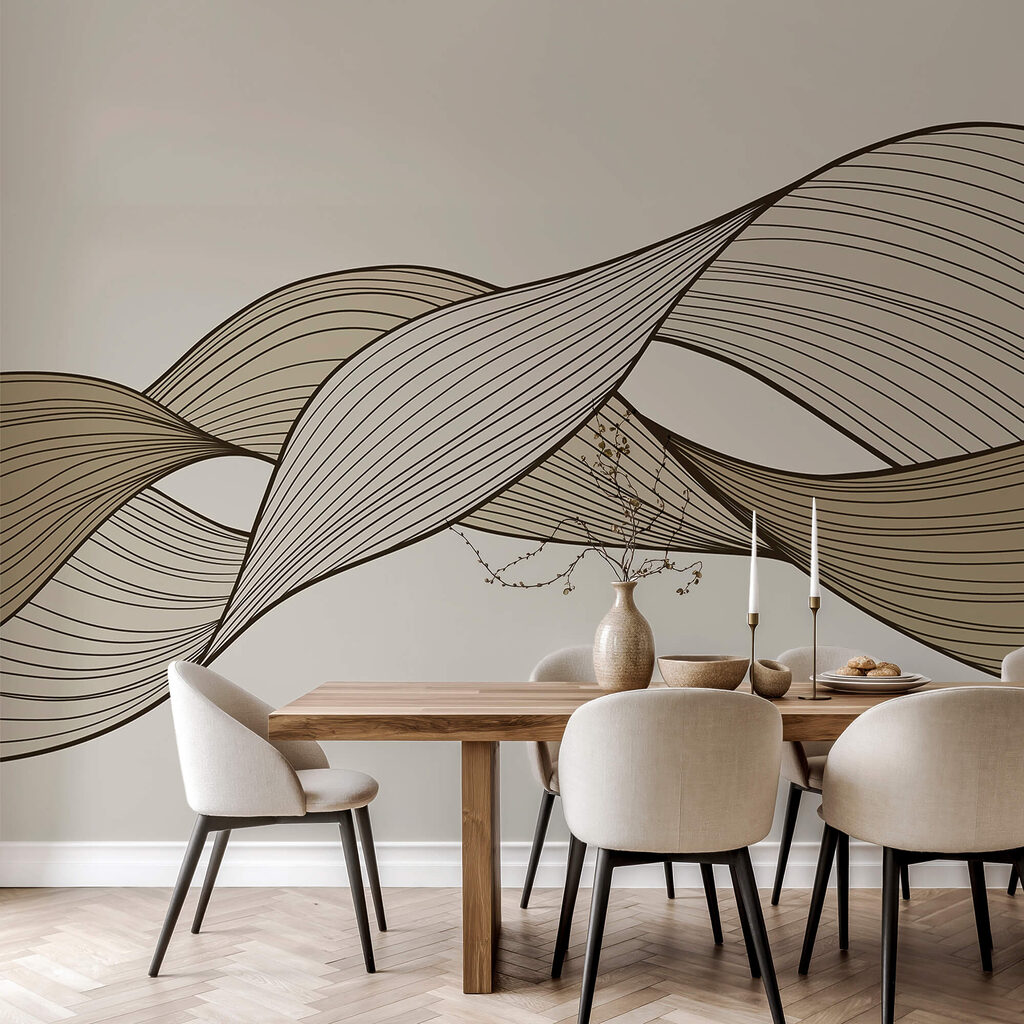 Linii ondulate maro și negre