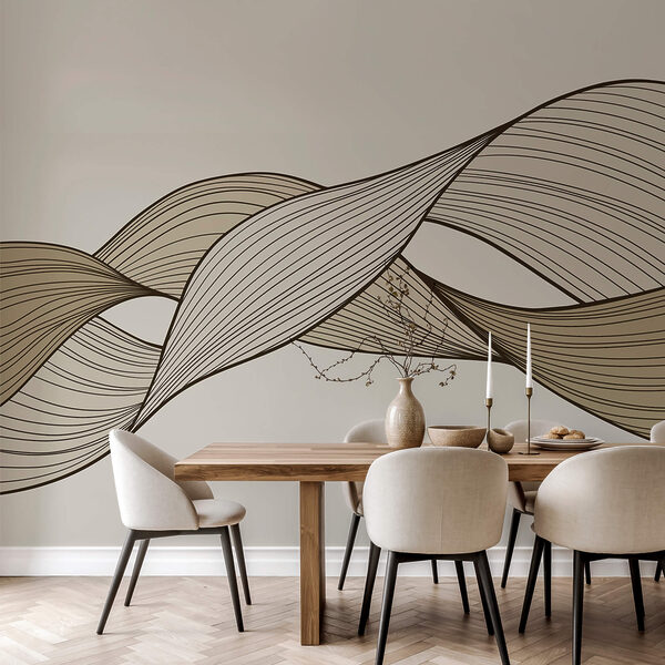 Linii ondulate maro și negre