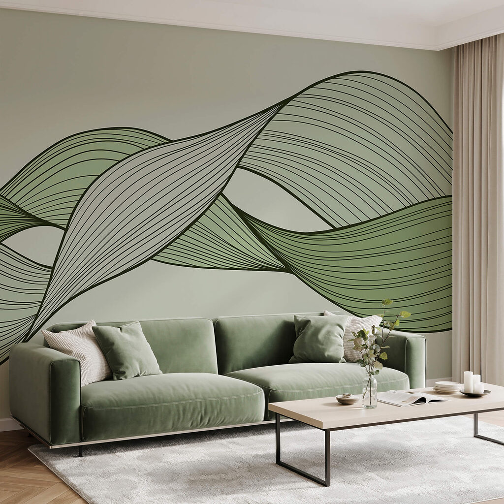 Linii ondulate verzi și negre Linii ondulate verzi și negre